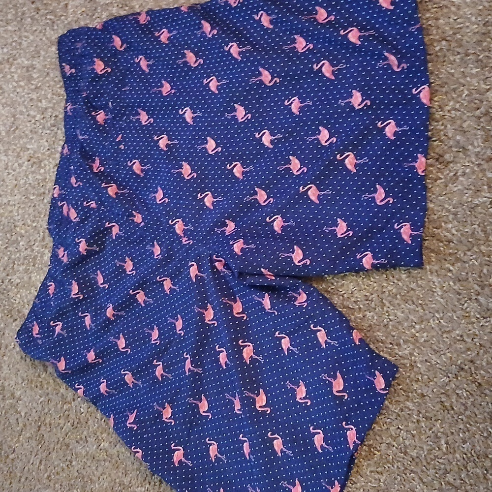 Navy Flamingo Print Swim Trunks - Picture 5 of 12